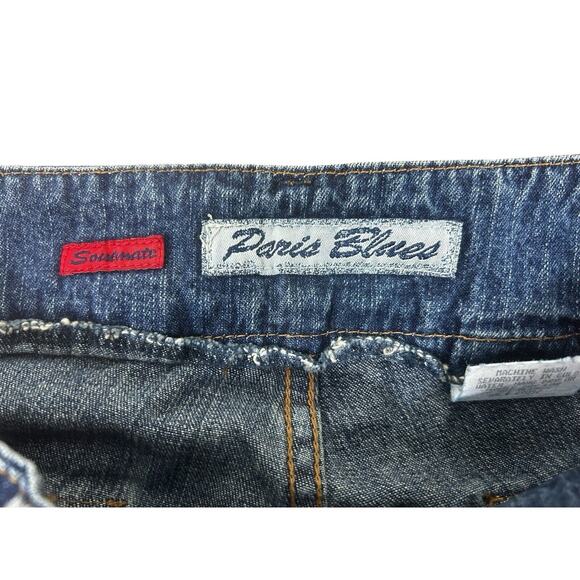 VTG 2000s Paris Blues Soulmate Denim Flare Leg Jeans Size 9 Low-Rise 32" Inseam - Picture 4 of 7